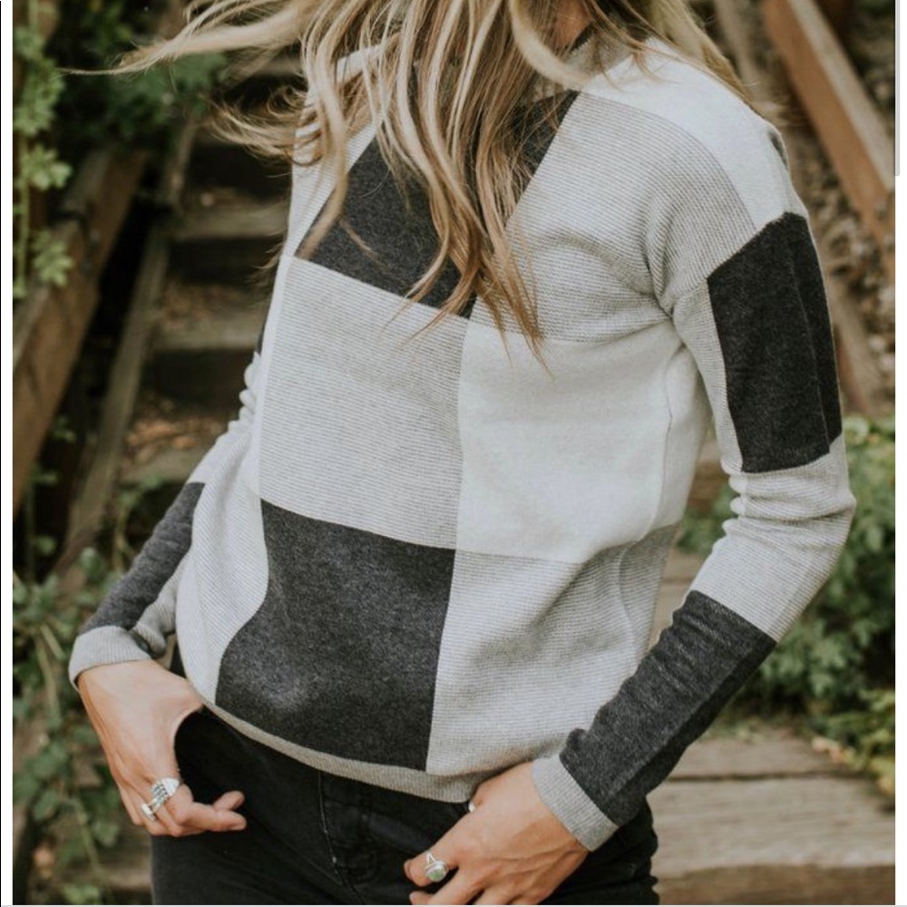 NWOT Roolee gingham sweater
